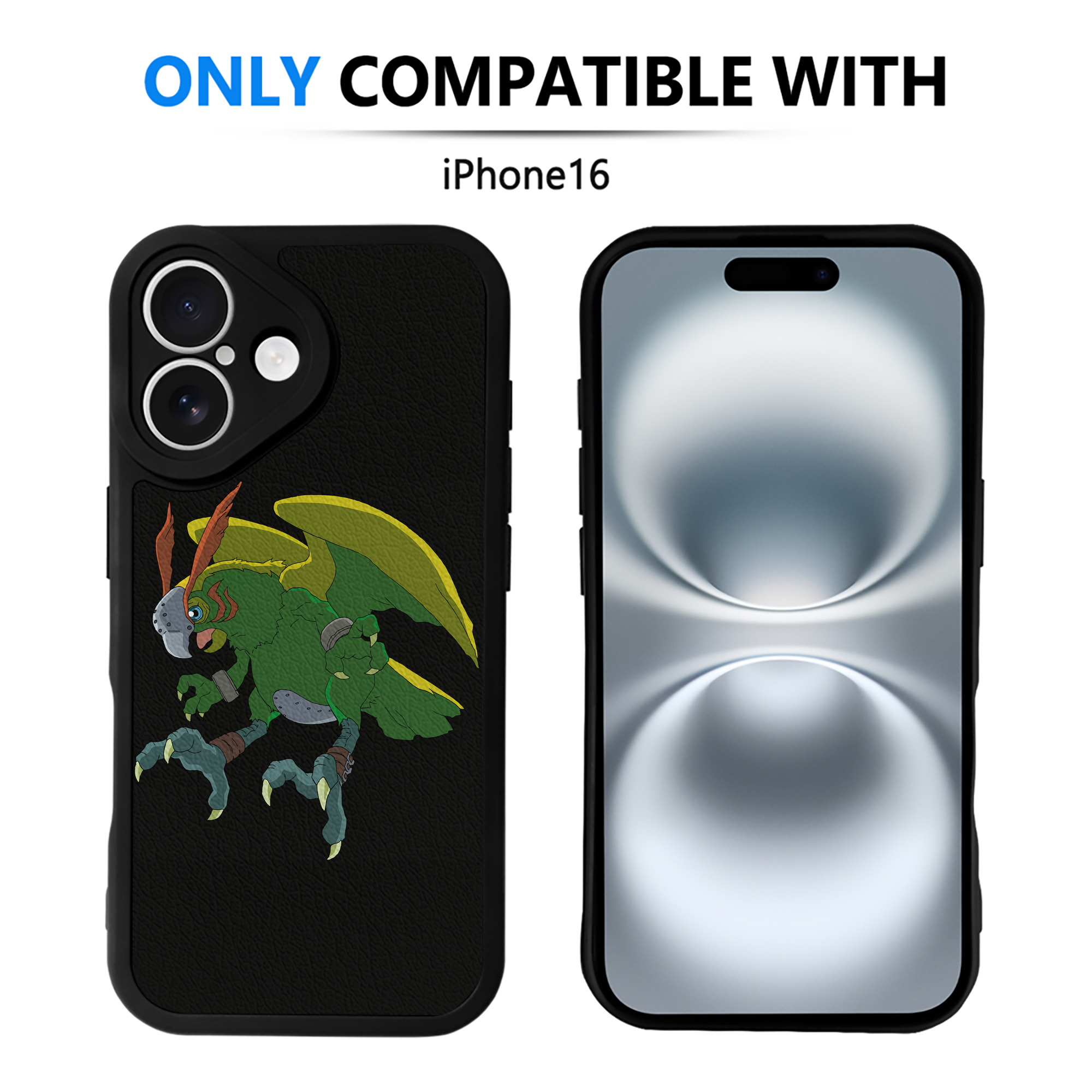 （画像用） Digimon デジタルモンスター/デジモン 【iPhone 16シリーズ対応】シリコンスマホケース（レザー調） 材質：シリコン